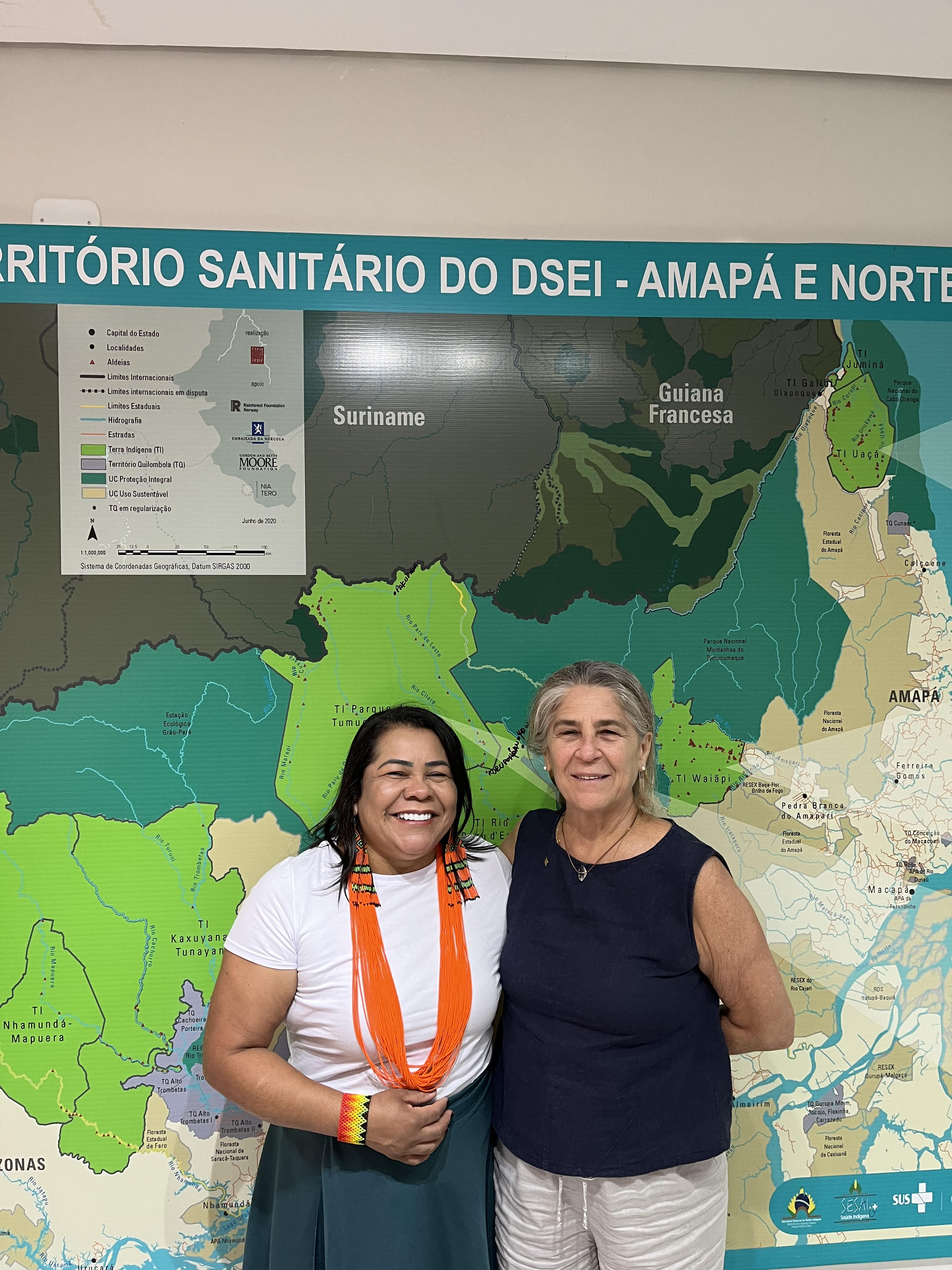 Simone Karipuna (Dsei Amapá) e Marcia Chame (Pibss Fiocruz)