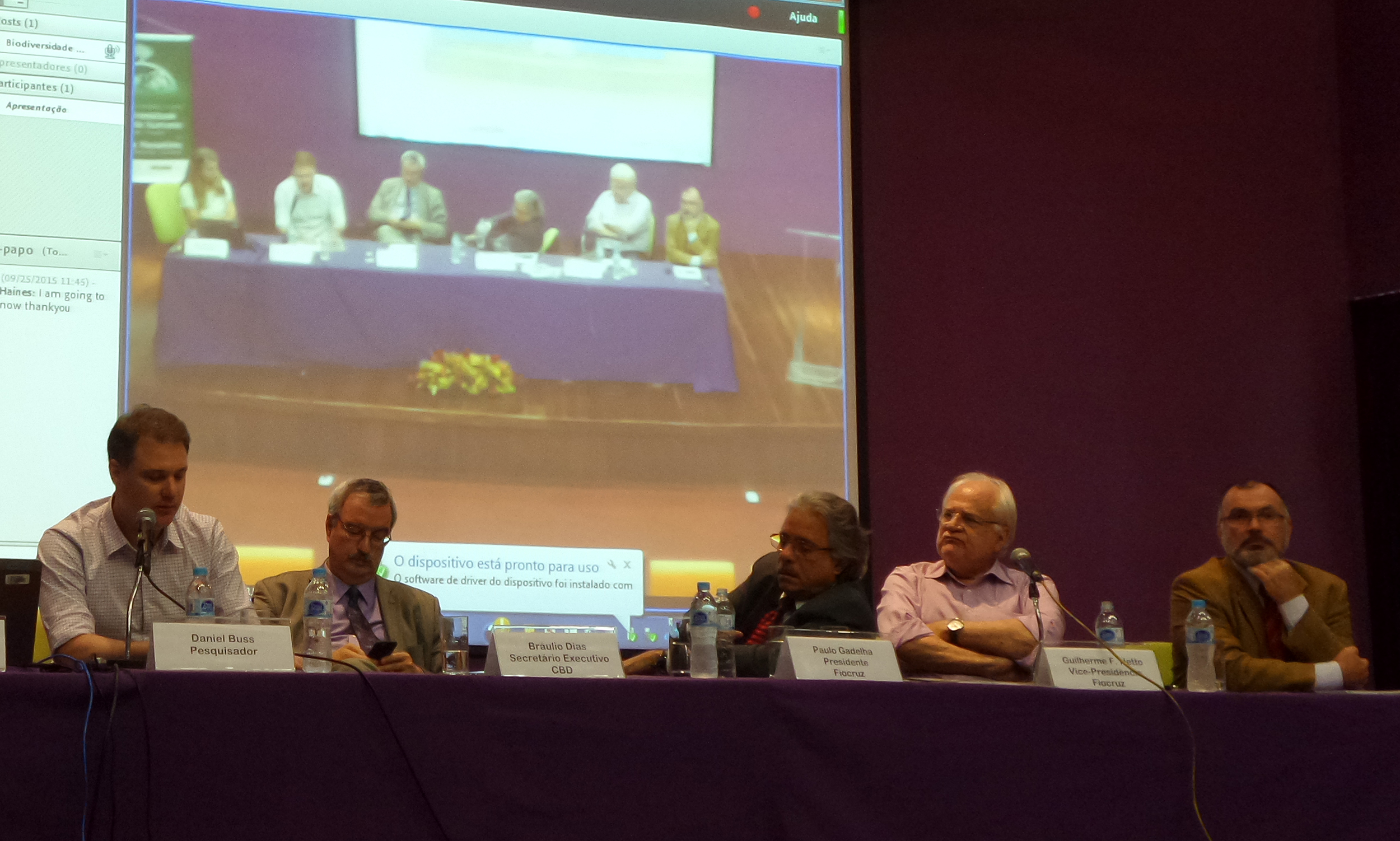 Integrantes da mesa do evento