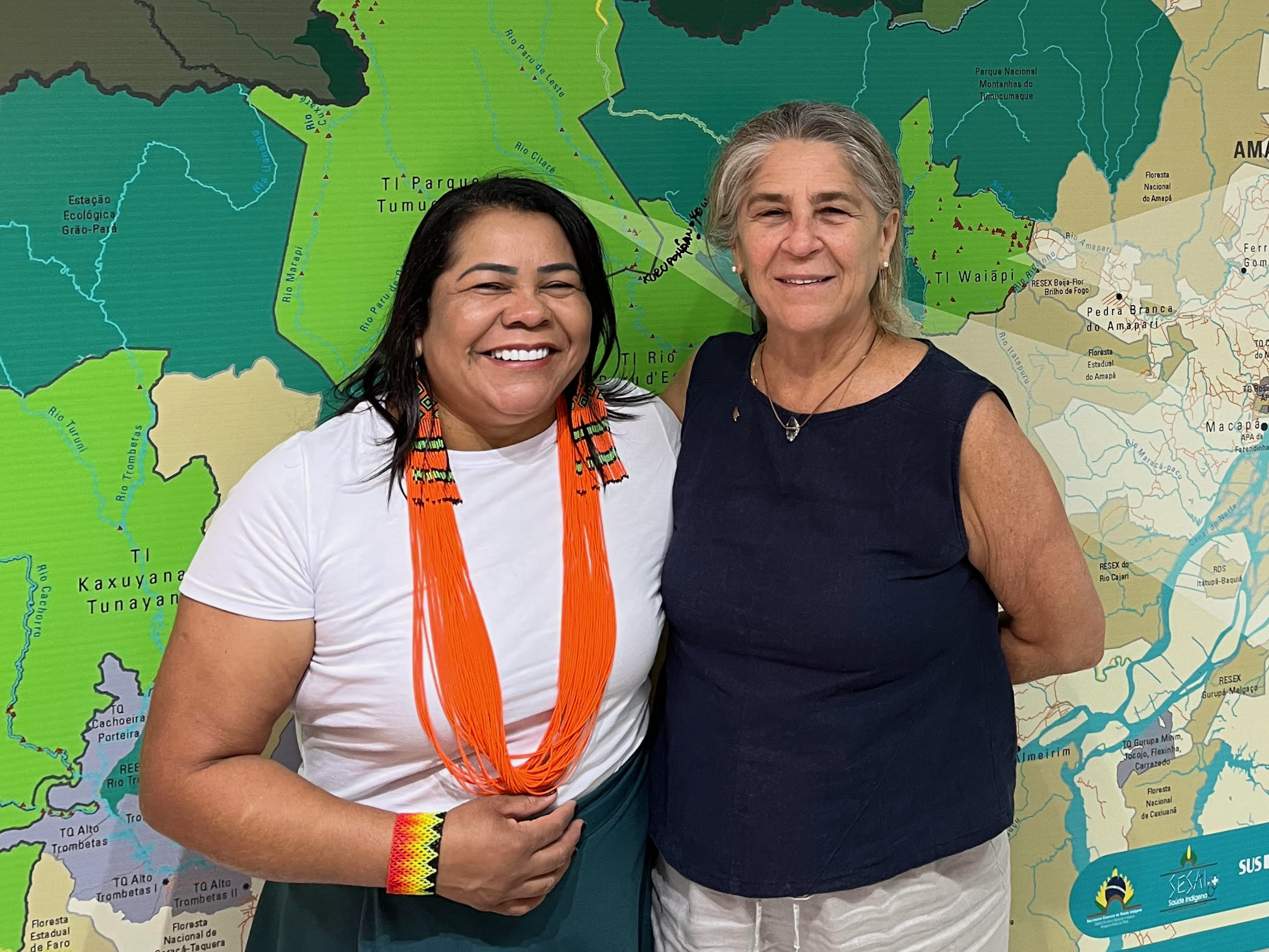 Simone Karipuna (Dsei Amapá) e Marcia Chame (Pibss Fiocruz)